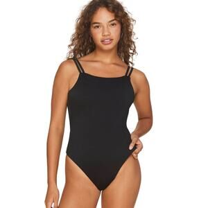 Andie The Rockaway one piece swimsuit double straps black S
